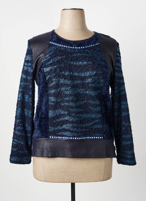 Top elasticitate mâneci lungi albastru GUY DUBOUIS femme