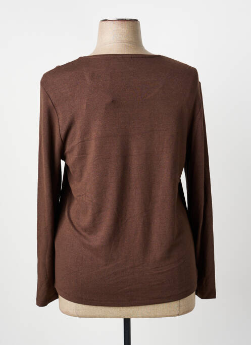 Top elasticitate mâneci lungi maro BARBARA LEBEK femme