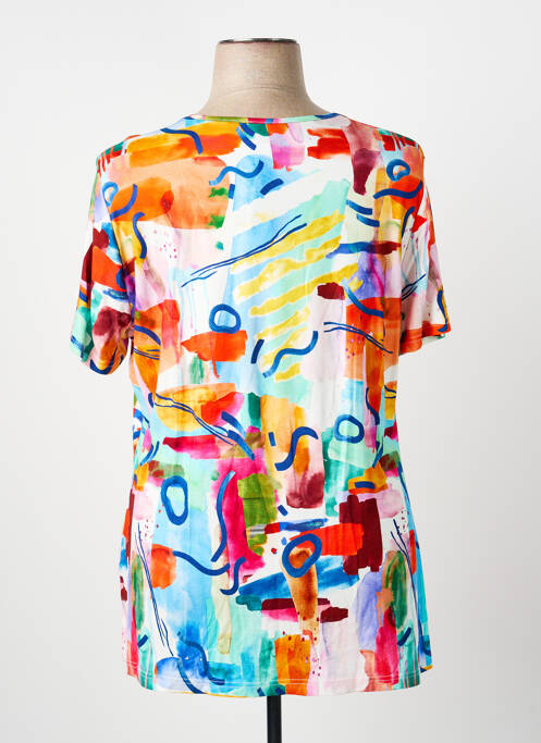 Tricou imprimeu fantezie mâneci scurte albastru GUY DUBOUIS femme