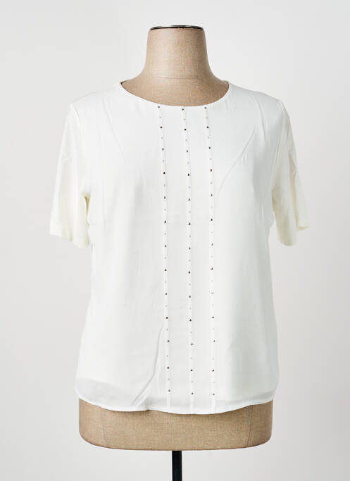 Top elasticitate mâneci scurte bej FRANK WALDER femme