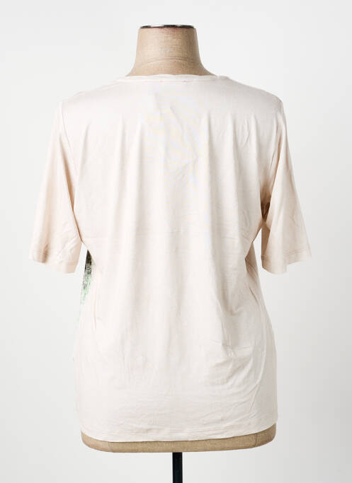 Tricou serigrafie cu strasuri mâneci scurte bej RABE femme