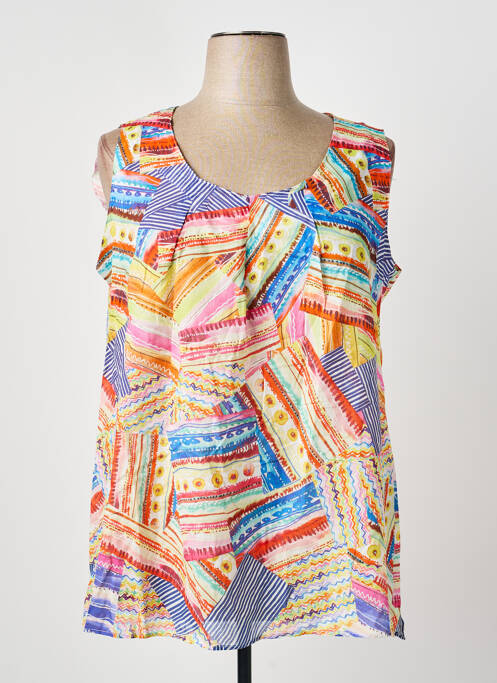 Top imprimeu fantezie fără mâneci albastru GUY DUBOUIS femme