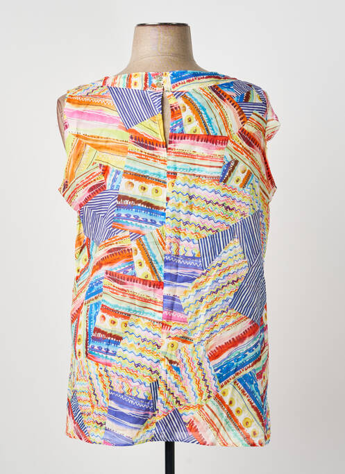 Top imprimeu fantezie fără mâneci albastru GUY DUBOUIS femme