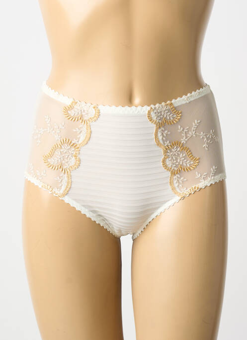 Chilot cu talie înaltă efect material satinat bej LOUISA BRACQ femme