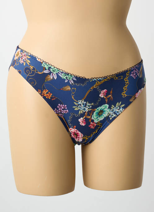 Chilot efect material satinat albastru ANTIGEL femme