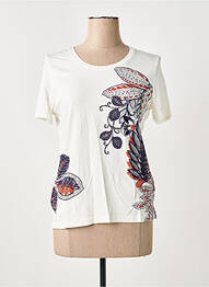 Tricou serigrafie flockată mâneci scurte alb MERI & ESCA femme