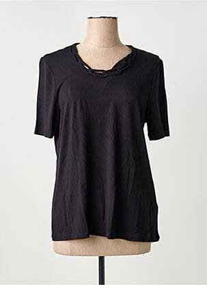 Tricou croială dreaptă mâneci scurte negru BARBARA LEBEK femme