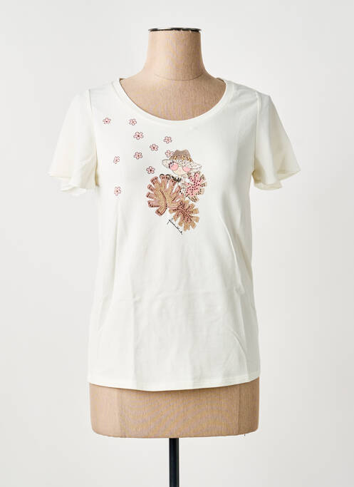 Tricou elasticitate mâneci scurte alb ANANKE femme