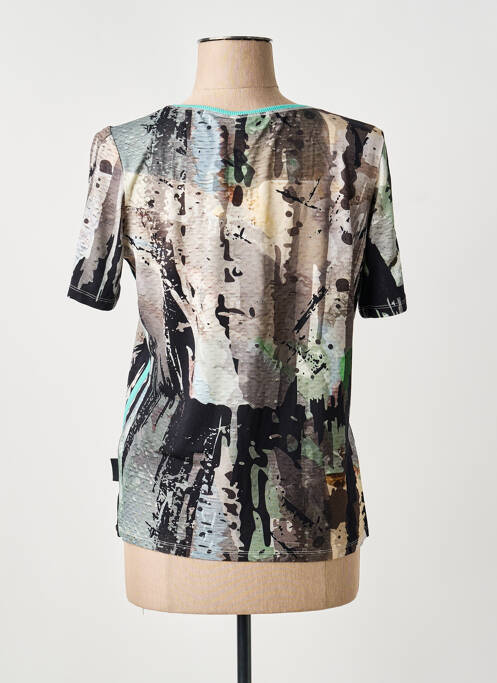 Tricou imprimeu fantezie mâneci scurte negru CAPUCCINO femme