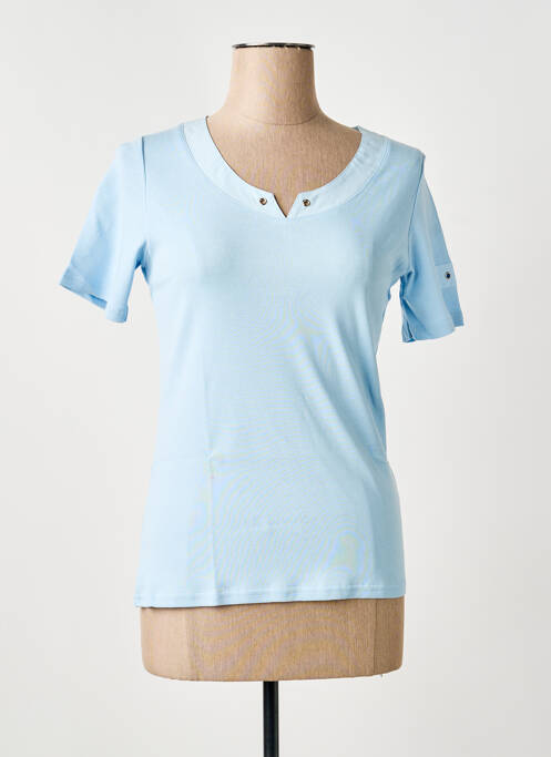 Tricou croială cambrată mâneci scurte albastru TELMAIL femme