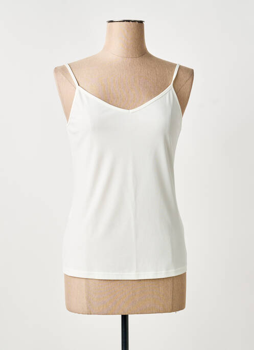 Maiou guler în v fără mâneci alb EDAS femme