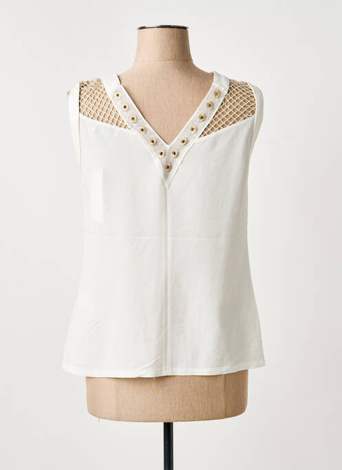 Top guler în v fără mâneci alb MERI & ESCA femme