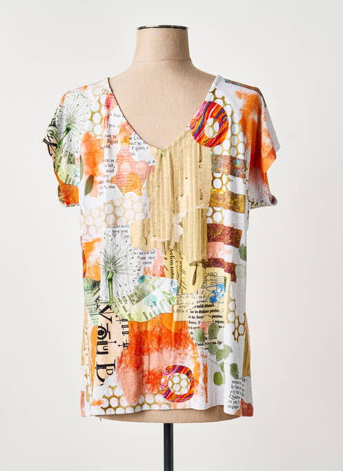 Tricou imprimeu fantezie mâneci scurte portocaliu DOLCEZZA femme