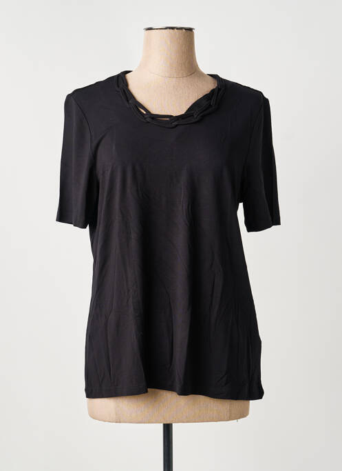 Tricou croială dreaptă mâneci scurte negru BARBARA LEBEK femme