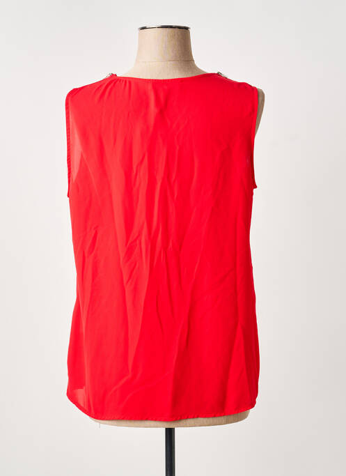 Top guler în v fără mâneci roșu ANDAMIO femme