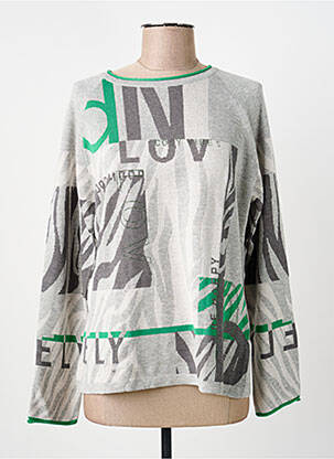 Pulover țesătură melanj mâneci lungi gri RABE femme