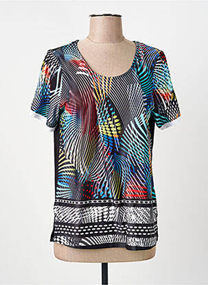 Top țesătură jersey mâneci scurte negru GUY DUBOUIS femme