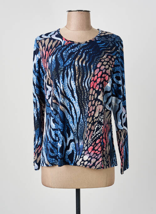 Top elasticitate mâneci lungi albastru GUY DUBOUIS femme