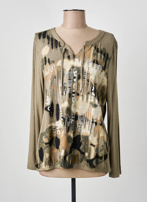 Top elasticitate mâneci lungi verde BARBARA LEBEK femme