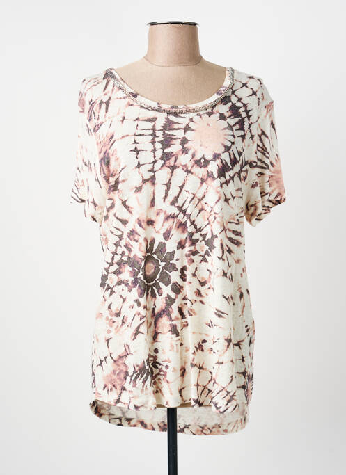 Top elasticitate mâneci scurte bej ANANKE femme