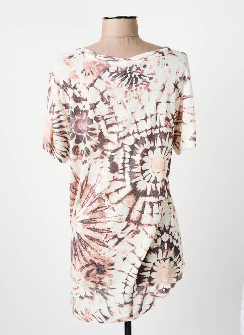 Top elasticitate mâneci scurte bej ANANKE femme