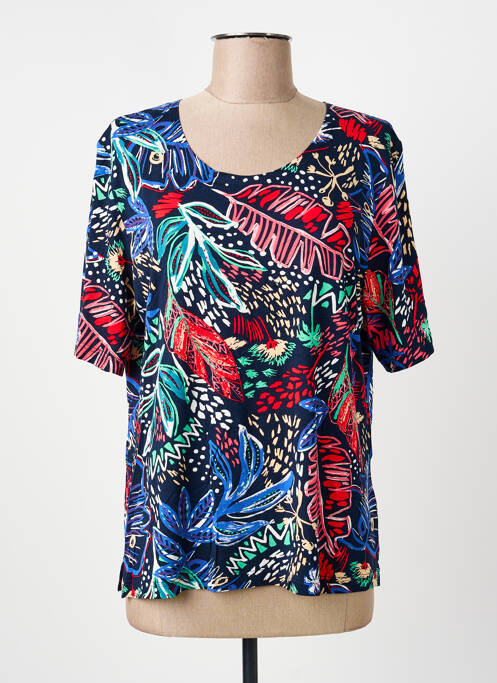 Top elasticitate mâneci scurte albastru GUY DUBOUIS femme