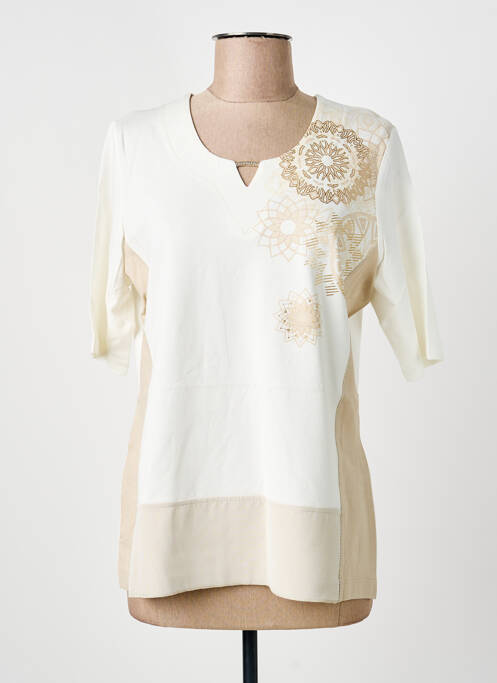 Top elasticitate mâneci scurte bej RABE femme