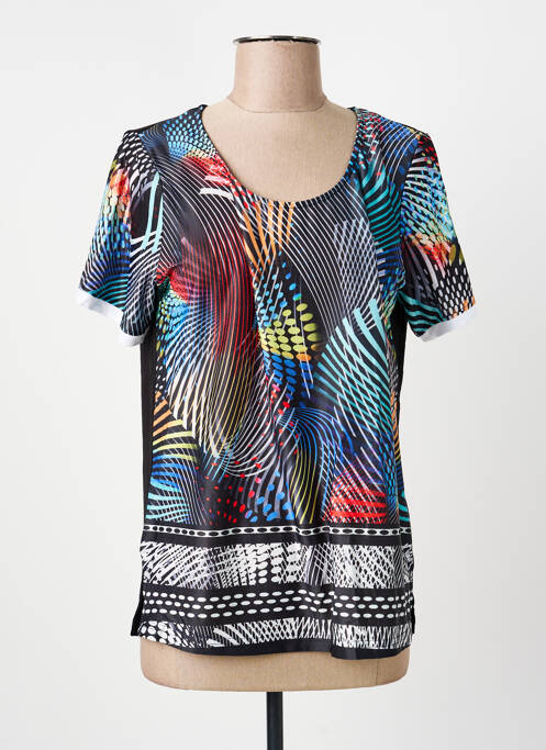 Top țesătură jersey mâneci scurte negru GUY DUBOUIS femme