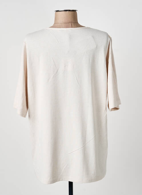 Top elasticitate mâneci scurte bej THOMAS RABE femme