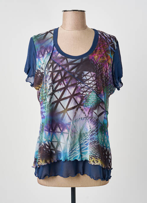 Top elasticitate mâneci scurte albastru GUY DUBOUIS femme