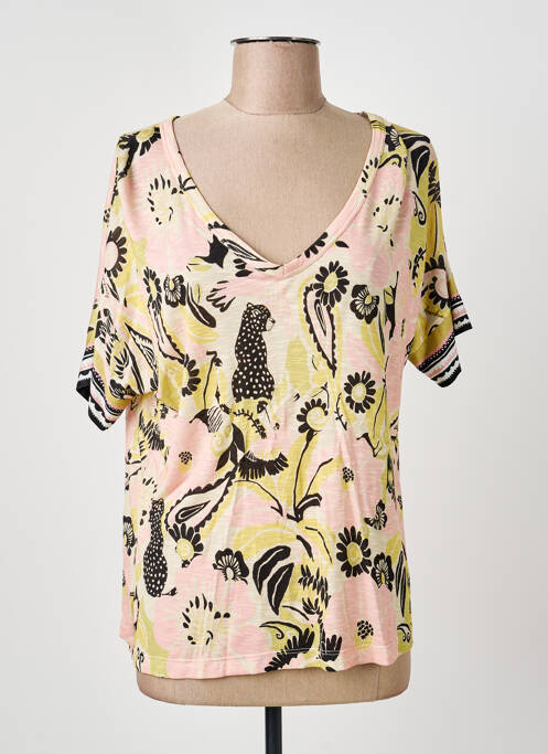 Top elasticitate mâneci scurte roz ANANKE femme