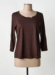 Tricou elasticitate mâneci 3/4 maro FRANK WALDER femme