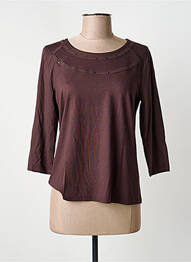 Tricou elasticitate mâneci 3/4 maro FRANK WALDER femme