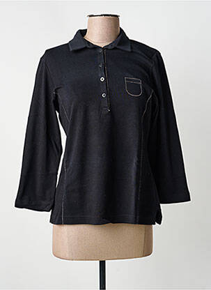 Polo serigrafie cu strasuri mâneci 3/4 negru RABE femeie