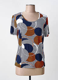 Tricou imprimeu fantezie mâneci scurte albastru GUY DUBOUIS femme