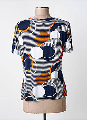 Tricou imprimeu fantezie mâneci scurte albastru GUY DUBOUIS femeie