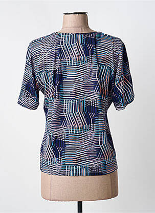 Tricou imprimeu fantezie mâneci scurte albastru GUY DUBOUIS femeie