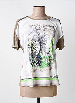 Tricou imprimeu fantezie mâneci scurte verde THOMAS RABE femeie