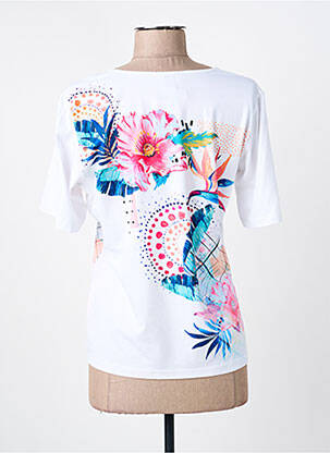 Tricou imprimeu fantezie mâneci scurte alb GUY DUBOUIS femeie