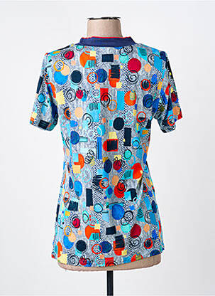Tricou imprimeu fantezie mâneci scurte albastru GUY DUBOUIS femeie