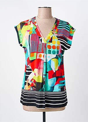 Tricou imprimeu fantezie mâneci scurte negru DOLCEZZA femeie