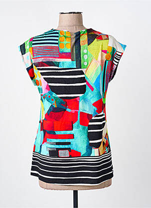 Tricou imprimeu fantezie mâneci scurte negru DOLCEZZA femeie