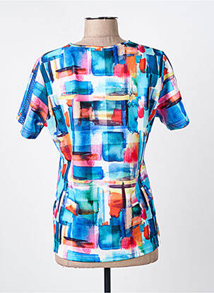 Tricou imprimeu fantezie mâneci scurte albastru GUY DUBOUIS femeie