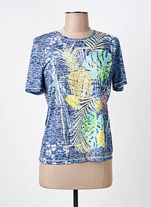 Tricou croială cambrată mâneci scurte albastru BARBARA LEBEK femeie
