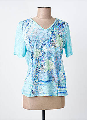Tricou imprimeu fantezie mâneci scurte albastru BARBARA LEBEK femeie