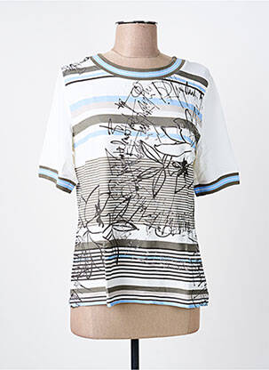 Tricou imprimeu fantezie mâneci scurte alb FRANK WALDER femeie