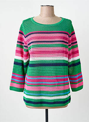 Pulover croială dreaptă mâneci 3/4 verde RABE femeie