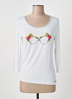 Tricou mâneci 3/4 mâneci 3/4 alb ANANKE femeie