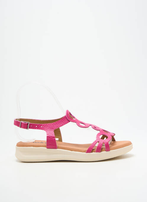 Sandale/pantofi decupați închidere cu buclă(e) toc plat până la 3 cm roz HEINE femme