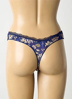 Tanga efect material satinat albastru ANTIGEL femeie